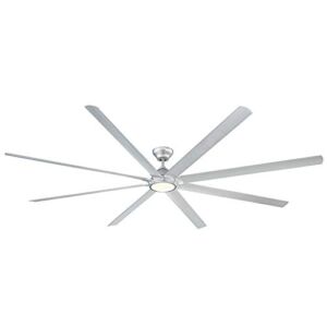 Hydra Smart Indoor and Outdoor 8-Blade Ceiling Fan 120in Titanium with 3500K LED Light Kit and Wall Control works with Alexa, Google Assistant, Samsung Things, and iOS or Android App