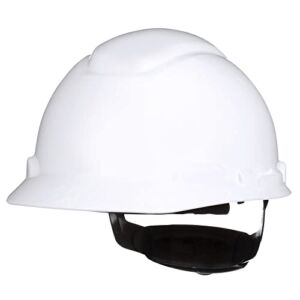 3M Hard Hat SecureFit H-701SFR-UV, White, Non-Vented Cap Style Safety Helmet with Uvicator Sensor, 4-Point Pressure Diffusion Ratchet Suspension, ANSI Z87.1