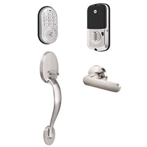 Yale Security B-YRD216-ZW-JX-619 Yale Assure Lock Z-Wave with Jamestown Works with Ring Alarm, Smartthings, and Wink Smart Keypad Deadbolt with Matching Handleset, Satin Nickel