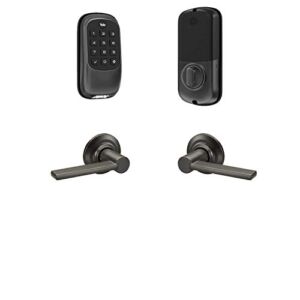Yale B1L Lock Keypad Deadbolt with Z-Wave and Valdosta Lever – Works with Ring Alarm, Smartthings, and Wink