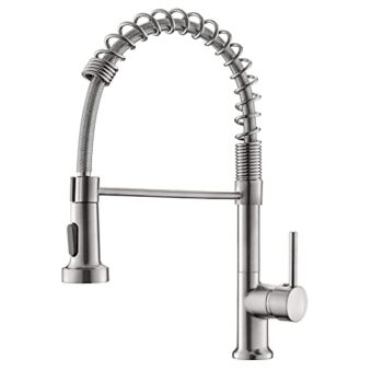 GIMILI Kitchen Faucet with Pull Down Sprayer High Arc Single Handle Spring Kitchen Sink Faucet Brushed Nickel Modern rv Stainless Steel Kitchen Faucets | The Storepaperoomates Retail Market - Fast Affordable Shopping