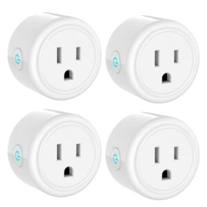 OHMAX Mini Smart Plug, 2.4G Wi-Fi Smart Home Plug Work with Alexa and Google Home, Surge Protector Remote & Voice Control Smart Outlet Socket with Timer and Group Controller,FCC ETL Listed,4 Pack