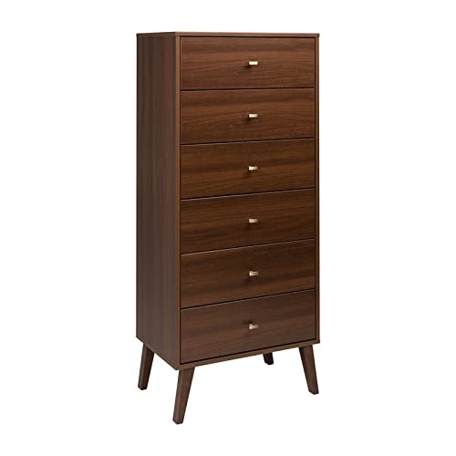 Prepac Milo Mid Century Modern Tall Chest, 6-Drawer, Cherry | The Storepaperoomates Retail Market - Fast Affordable Shopping