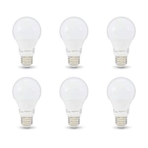 Amazon Basics 40W Equivalent, Soft White, Non-Dimmable, 10,000 Hour Lifetime, A19 LED Light Bulb | 6-Pack
