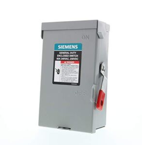 SIEMENS 2P 60A 240V General Duty Safety Switch Outdoor, Non-Fusible