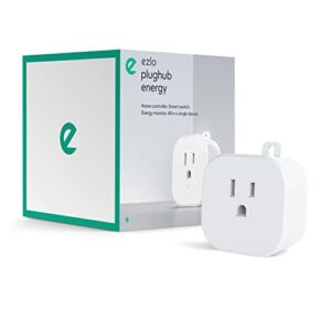 Ezlo PlugHub 2 – Smart Home Hub, Z-wave Outlet Socket Work with Alexa and Google – Energy Monitoring – Wirelessly Connect Z-Wave Devices, Control Smart Bulbs, Smart Locks, Thermostats, Motion Sensors
