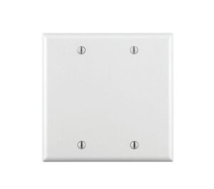Leviton 88025 2-Gang No Device Blank Wallplate, Standard Size, Thermoset, Box Mount, White
