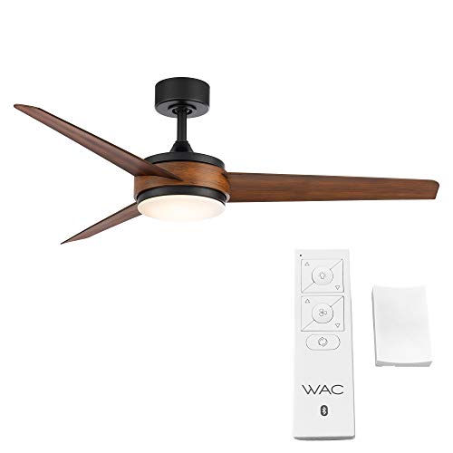 WAC Smart Fans Mod Indoor and Outdoor 3-Blade Ceiling Fan 54in Matte Black Distressed Koa with 3000K LED Light Kit and Remote Control works with Alexa and iOS or Android App | The Storepaperoomates Retail Market - Fast Affordable Shopping