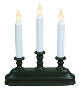 Xodus Innovations FPC1330A Battery Operated 10 inch Window Candles with Tilt to Change Flame Color and Dusk to Dawn Light Sensor Timer with 3 Candle Candelabra Base, Black/Antique Bronze