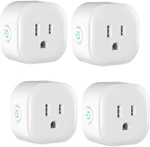 Smart Plug, Woostar Smart Outlet Compatible with Alexa, Google Home for Voice Control, IFTTT Enabled, Alexa Smart Plug Mini with Remote Control, Schedule and Timing Function, No Hub Required, 4 Pack
