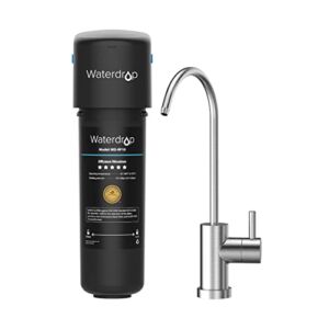 Waterdrop 10UB Under Sink Drinking Water Filter System, Reduces Lead, Chlorine, Bad Taste & Odor, with Dedicated Brushed Nickel Faucet, NSF/ANSI 42 Certified, 8000 Gallons, USA Tech