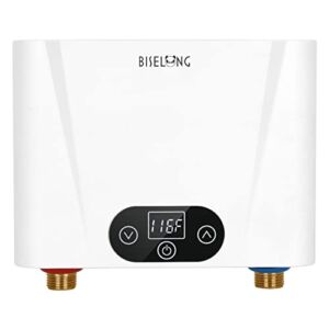 Electric Tankless Water Heater 220/240V，Endless Hot Water Instant Mini Smart Self-Modulating No Standby Losses，Under Sink Kitchen Household 2.0 GPM，Suitable Southern Regions(5.5KW)