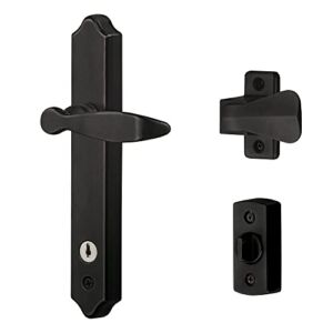Matte Black Storm Door Handle with Lock and Key for 1 to 2-1/8 inches Thick Doors (2 Posts)