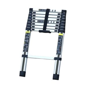 OMOONS Telesladders, Telesladder Folding Ladder One Button Retraction Aluminum Extension Ladders Capacity for Household Daily or Rv Work/9.5Ft/2.9M