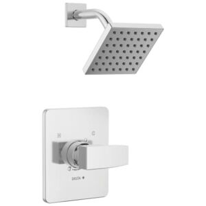 Delta Faucet Modern 14 Series Single-Handle Chrome Shower Trim Kit, Chrome Shower Faucet with Single-Spray Touch-Clean Shower Head, Chrome T14267-PP (Valve Not Included)