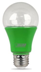 Feit Electric A19/GROW/LEDG2/BX Full Spectrum Led 60W Equivalent A19 Non-Dimmable Hydro Grow Light Bulb, Green