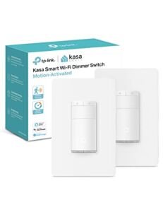 Kasa Smart Motion Sensor Switch, Dimmer Light Switch, Single Pole, Needs Neutral Wire, 2.4GHz Wi-Fi, Compatible with Alexa & Google Assistant, UL Certified, No Hub Required(ES20MP2) White 2-Pack