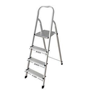 NEOCHY Lightweight Foldable Portable Telescoping Ladder 4 Step Stool Stepladders Step Stool with Wide Anti-Slip Platform Step Stool Ladder for Household and Office Multi-Purpose Extension Ladder