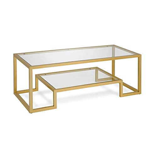 Athena 45” Wide Rectangular Coffee Table in Brass | The Storepaperoomates Retail Market - Fast Affordable Shopping