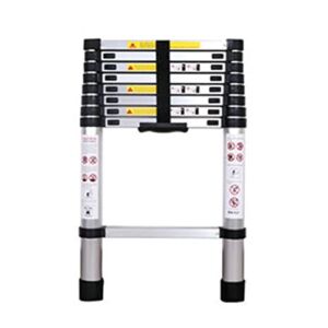 OMOONS Telesladders,Telesladder Multi-Purpose Folding Ladder Straight Ladder Extendable Portable One-Button Retraction Outdoor and Indoor Use/18Ft/5.4M