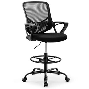 Drafting Chair – Tall Office Chair for Standing Desk, High Work Stool, Counter Height Office Chairs with Adjustable Foot Ring | The Storepaperoomates Retail Market - Fast Affordable Shopping