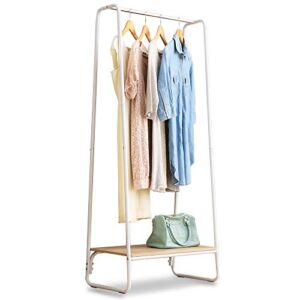 IRIS USA, Inc. GR-01 Garment Wooden, Clothes Racks for Closet Organization, Plant Shelf, Frost White