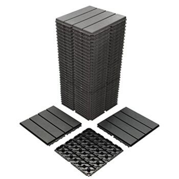 36 sq. ft Plastic Interlocking Deck Tiles,36 Pack Patio Deck Tiles,12″x12″ Waterproof Outdoor Flooring All Weather Use, Patio Floor Decking Tiles for Porch Poolside Balcony Backyard,Dark Grey | The Storepaperoomates Retail Market - Fast Affordable Shopping