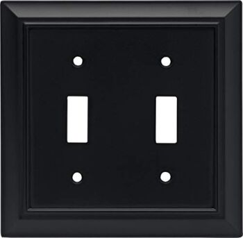 Architectural Double Toggle Switch Wall Plate / Switch Plate / Cover, Flat Black, Packaging May Vary | The Storepaperoomates Retail Market - Fast Affordable Shopping