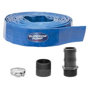 Superior Pump 99621 Lay-Flat Discharge Hose Kit, 1-1/2-Inch by 25-foot