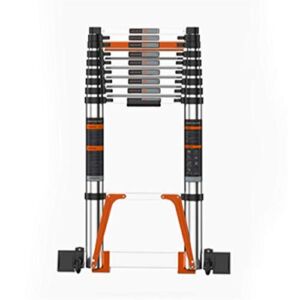 NEOCHY Lightweight Foldable Portable Ladder Free Stretch 16FT Aluminum Telescoping Ladder Newly Telescopic Extension Ladder 330lbs Capacity One Button Retraction Stepladder