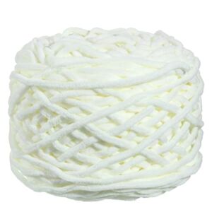 2 Rolls Chunky Yarn Chunky Blanket Yarn Super Soft Thick Fluffy Polyester Yarn for Crocheting Milk White Blanket Yarn Cable Knitting and Crochet Supplies for Blanket Clothes Hand Weaving DIY Craft