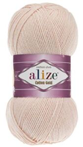 55% Cotton 45% Acrylic Alize Cotton Gold Yarn 1 Skein/Ball 100 gr 360 yds (382-Nude)