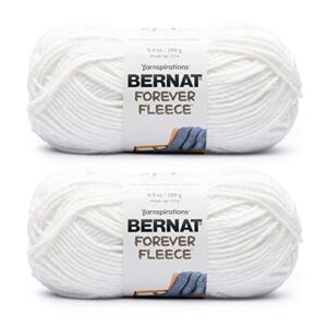 Bernat Forever Fleece White Noise Yarn – 2 Pack of 280g/9.9oz – Polyester – 6 Super Bulky – 194 Yards – Knitting/Crochet