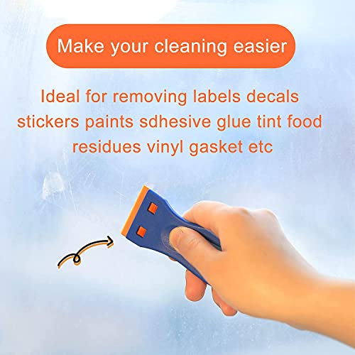 4 Pcs Plastic Razor Blade Scraper and 100 Pcs Blades, Remove Label Decal Tool， Forwithout Scratches Plastic Razor Blade Scraper, Adhesive Remover for Stickers, Gaskets and Paints on Window Car Glass | The Storepaperoomates Retail Market - Fast Affordable Shopping