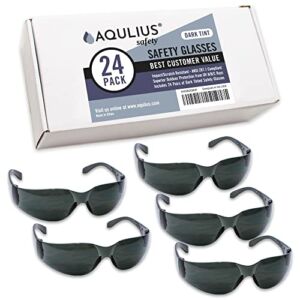24 Pack of Tinted Safety Glasses (24 Protective Shaded Safety Goggles) UV Resistant Eye Protection – Perfect for Construction, Shooting, Lab Work, and More!