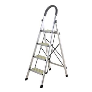 Lightweight Foldable Portable Aluminum Alloy Step Ladder for Indoor Household Folding Herringbone Ladder Four-Five-six-Step Multifunctional Mobile Stair Stool Chair Thickening for Outdoor Indoor Use (
