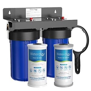 Waterdrop Whole House Water Filter System, Reduce Iron & Manganese, with Carbon and Sediment Filters, 5-stage filtration, Reduce Iron, Lead, Chlorine, Odor, 2-Stage WD-WHF21-FG, 1″ Inlet/Outlet