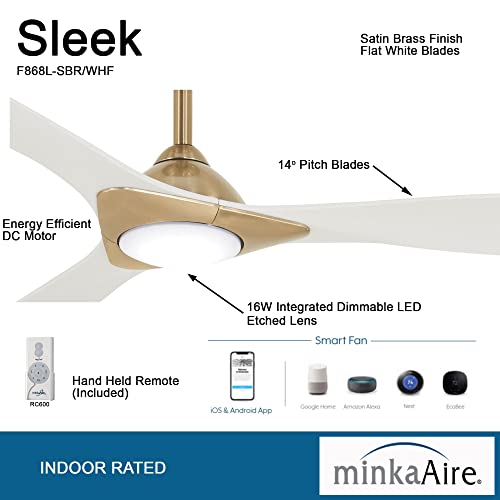 Minka-Aire CeilingF868 Ceiling Fan (Soft Brass/Flat White) | The Storepaperoomates Retail Market - Fast Affordable Shopping