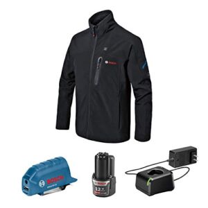 BOSCH GHJ12V-20LN12 12V Max Heated Jacket Kit with Portable Power Adapter – Size Large
