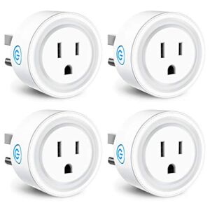 Smart Plug 4Pack, WiFi Plugs Compatible with Alexa & Google Assistant, Smart Outlet with Timer Schedule, WiFi Socket for Home, No Hub Required, FCC Certified, 2.4G WiFi Only