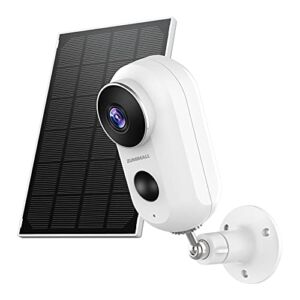 Solar Security Camera 2K FHD, ZUMIMALL Wireless Cameras for Home Security, Outdoor Surveillance Camera Battery Powered Outside Camera, Night Vision, IP66 Waterproof, 2.4GHz WiFi(Not Support 5G)