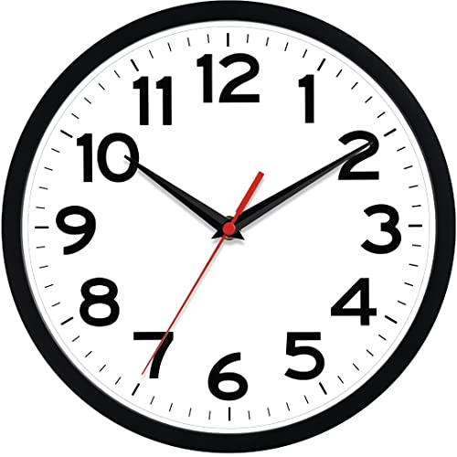 Wall Clock – Akcisot 10 Inch Silent Non-Ticking Modern Wall Clocks Battery Operated – Analog Small Classic Clock for Office, Home, Bathroom, Kitchen, Bedroom, School, Living Room(Black) | The Storepaperoomates Retail Market - Fast Affordable Shopping