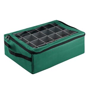 Tiny Tim Totes | Premium | 48 Christmas Ornament Organizer Storage Box | Green