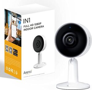 Arenti 1080P HD Indoor Security Camera Baby Monitor, WiFi Nanny Camera with App, Wide Angle Pet Camera, Night Vision, 2-Way Audio, AI Human Motion&Sound Detection, Compatible with Alexa and Google