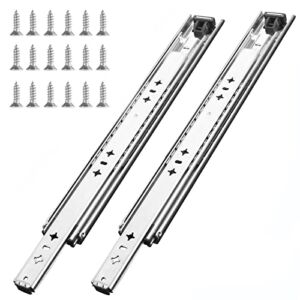 KCOLVSION 1 Pair 36 Inch 260 Lb Capacity Heavy Duty Drawer Slides with Screws,Side Mount Undermount Full Extension 3 Fold Ball Bearing Stainless Steel Hardware Drawer Rails