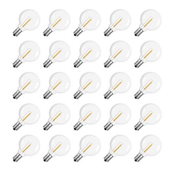 G40 Led Replacement Light Bulbs, E12 Screw Base Shatterproof LED Globe Bulbs Light for Outdoor String Lights,1Watt Equvalent to 5 Watt Incandescent Bulbs,Warm White, 25Pack | The Storepaperoomates Retail Market - Fast Affordable Shopping