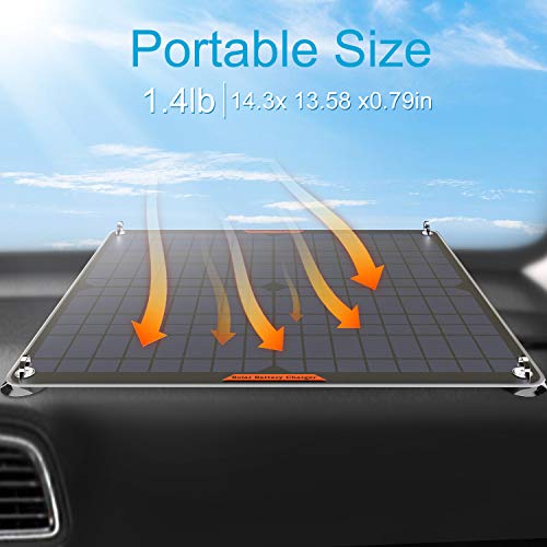 OYMSAE 20W 12V Solar Panel Car Battery Charger Portable Waterproof Power Trickle Battery Charger & Maintainer for Car Boat Automotive RV with Cigarette Lighter Plug & Alligator Clip | The Storepaperoomates Retail Market - Fast Affordable Shopping
