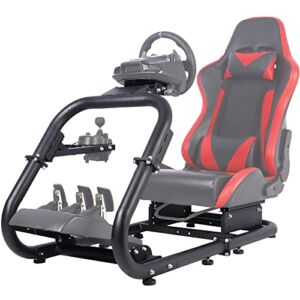 Marada Racing Simulator Cockpit Stand,Racing Wheel Stand with Big Round Tube fit Logitech G25 G27 G29 G920 G923 Thrustmaster Fanatec,Steering Wheel Stand NO Seat Wheel Pedals