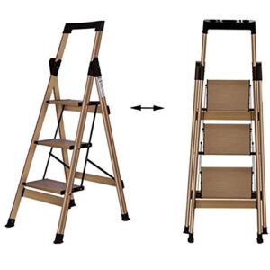 Lightweight Foldable Portable Folding Ladder Multi-Purpose Aluminium Extension 3-Step Folding Lightweight Ascending Aluminum Alloy with Handrail Ladder for Indoor and Outdoor Work Ladders Folding Ladd