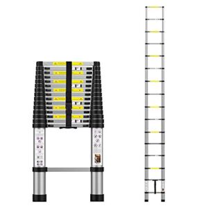 Telescoping Extension Ladder 15.5FT, Aluminum Telescopic Ladders with Carry Bag for Outdoor Indoor Use